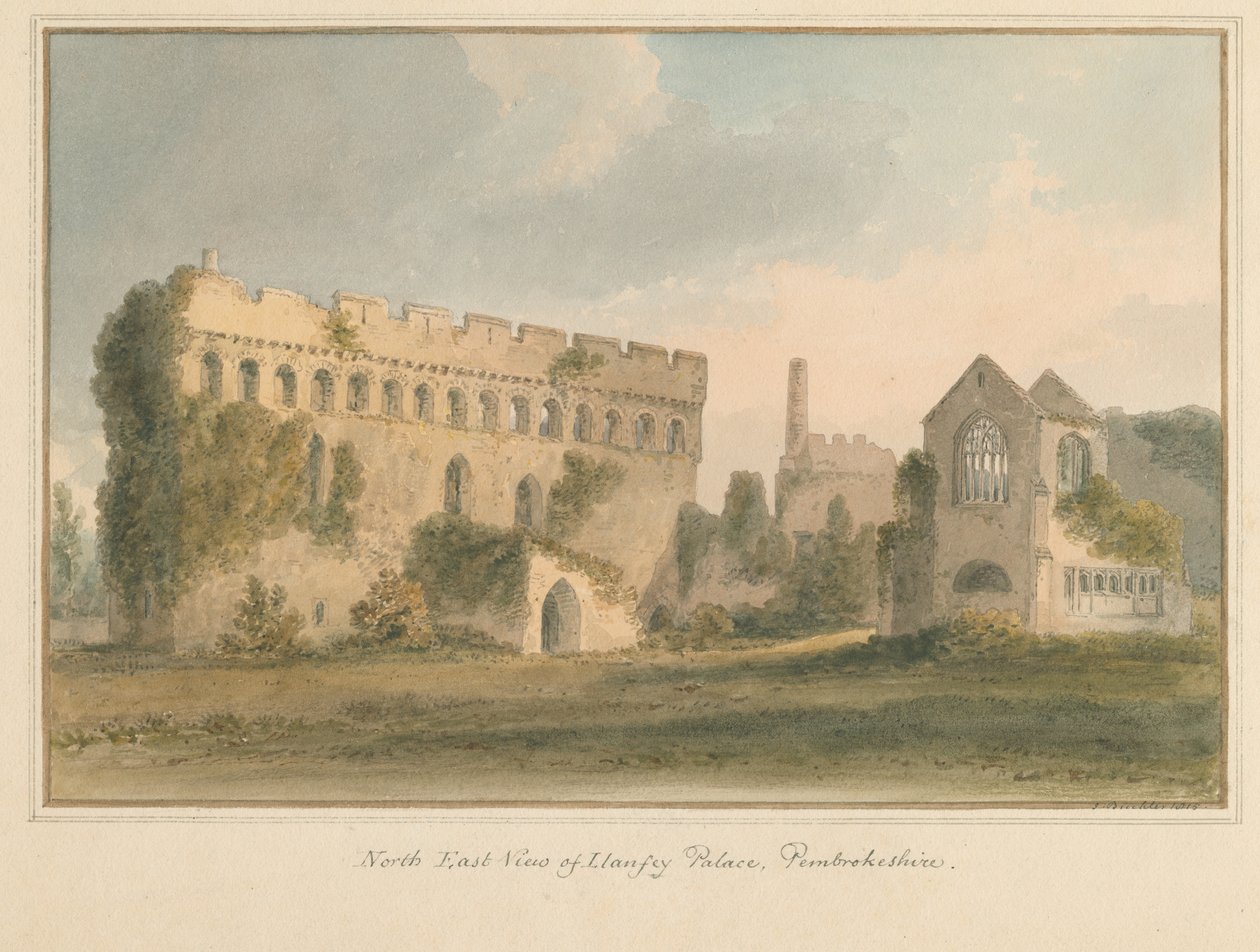 Wales - Pembrokeshire - Llanfey Palace, 1815 tekijältä John Buckler
