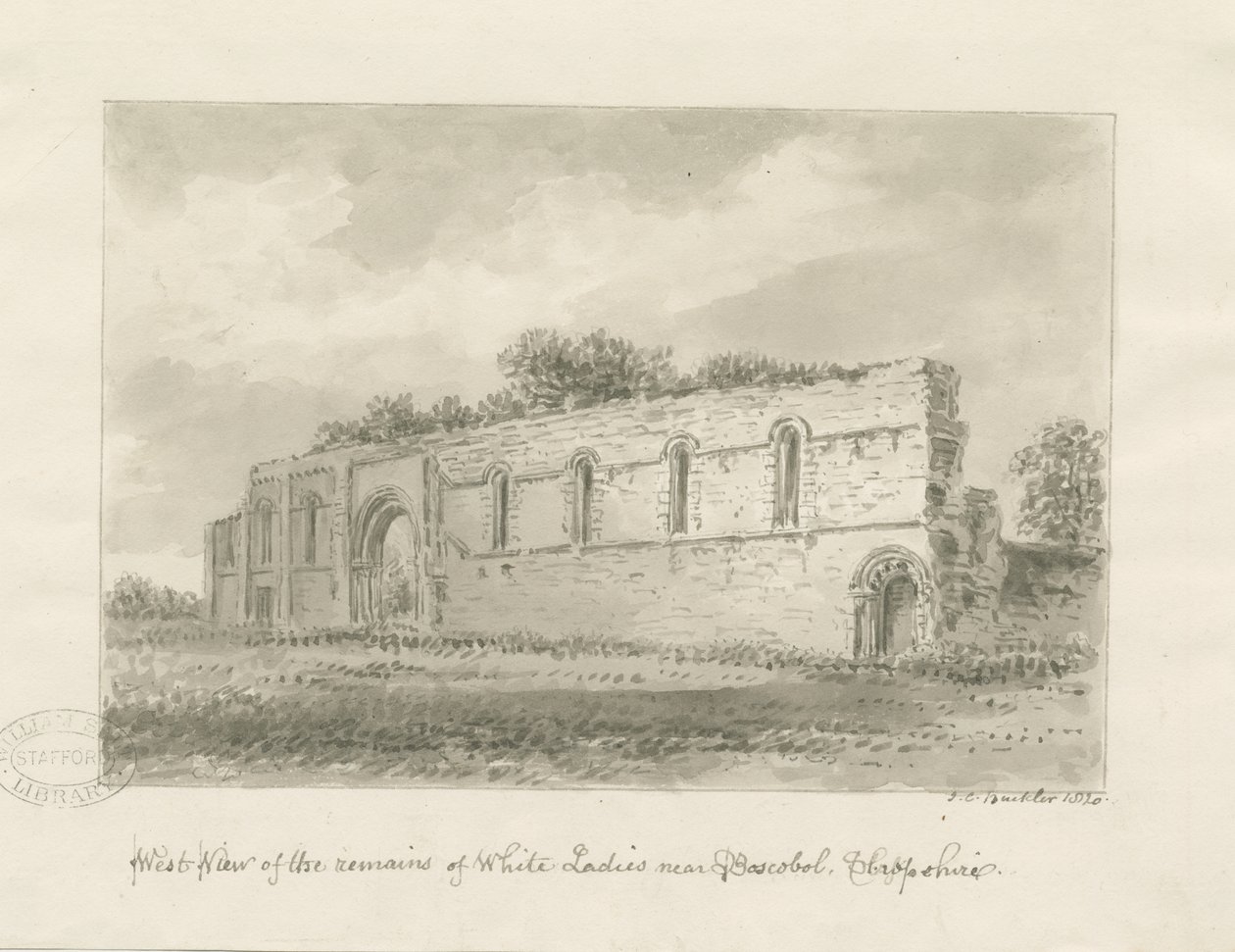 Brewood - Whiteladies Priory tekijältä John Chessell Buckler