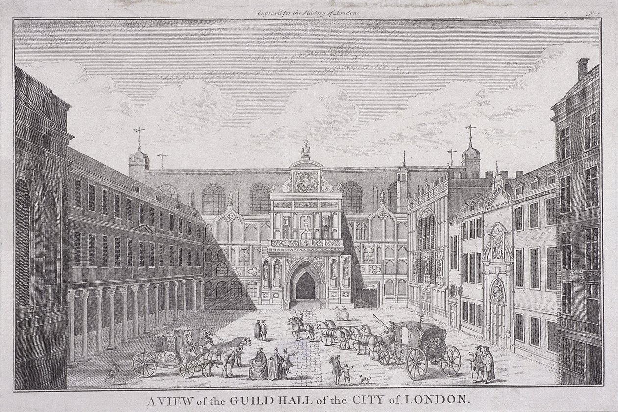 Guildhall, Lontoo, 1820 tekijältä John Chessell Buckler