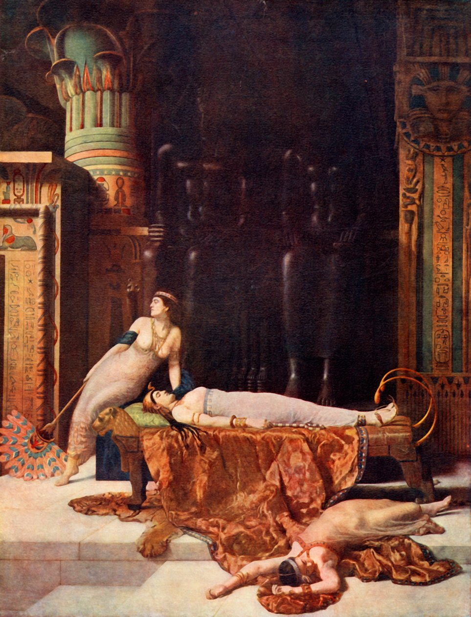Kleopatran kuolema, 1890. tekijältä John Collier