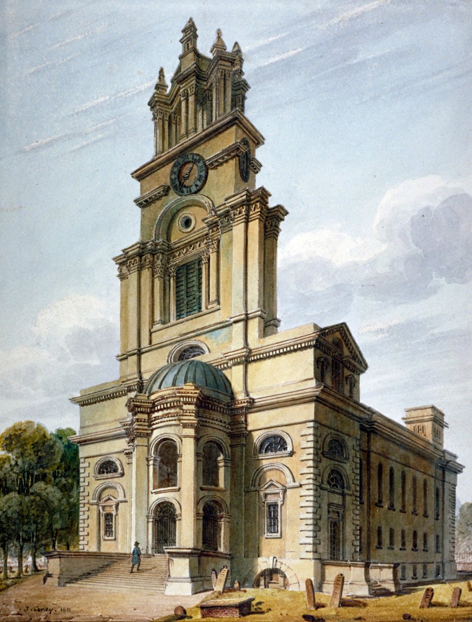 Pyhän Annan kirkko, Limehouse, Lontoo, 1811 tekijältä John Coney