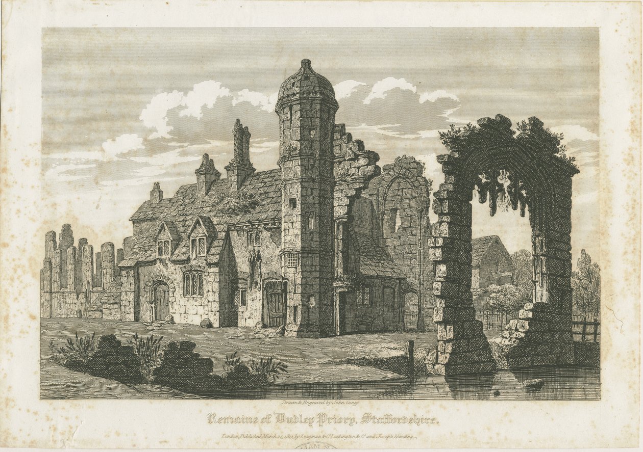 Dudley Priory: kaiverrus, nd [c 1821] tekijältä John Coney