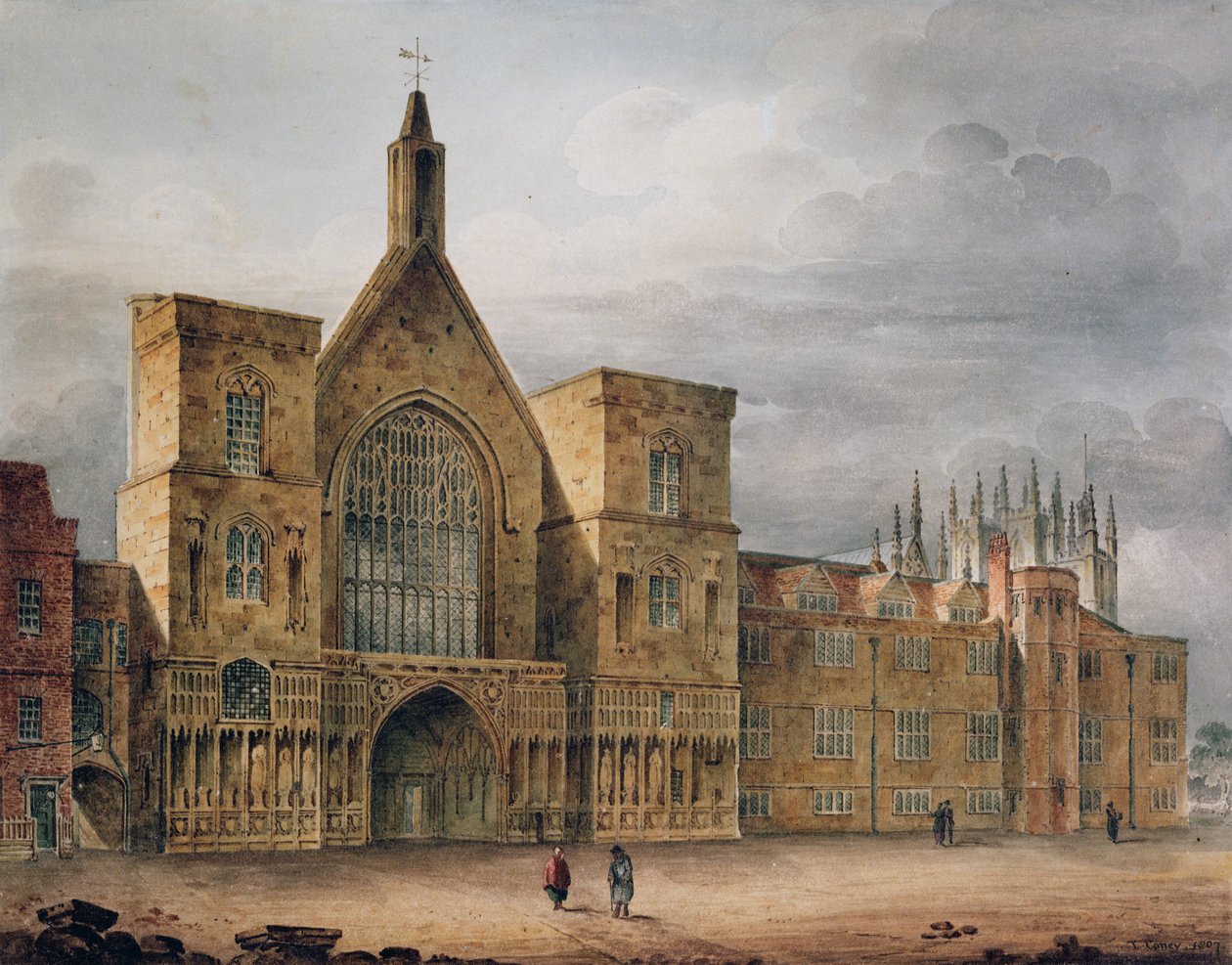 Sisäänkäynti Westminster Halliin, 1807 tekijältä John Coney