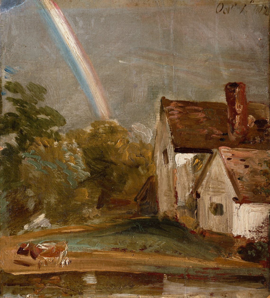 Flatford Lock and Mill (öljy) tekijältä John Constable