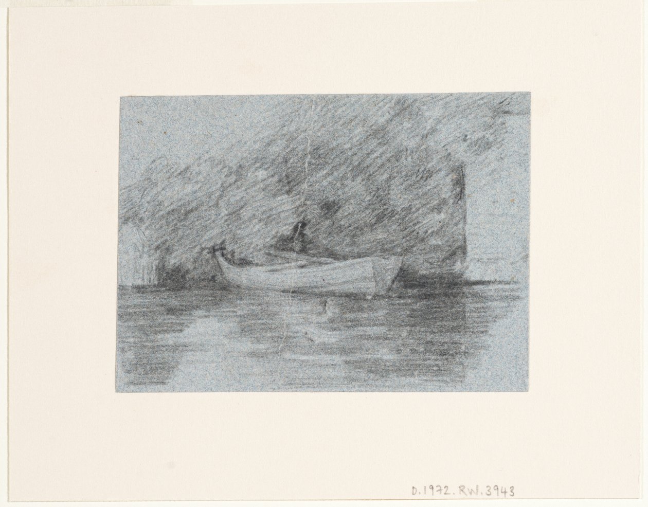 Soutuvene ankkuroituna penkereen alle tekijältä John Constable