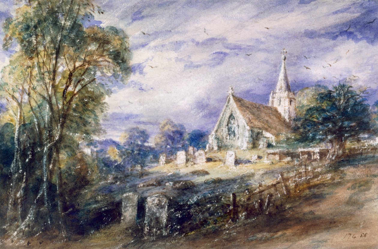 "Stoke Poges Church", Buckinghamshire, 1833 tekijältä John Constable