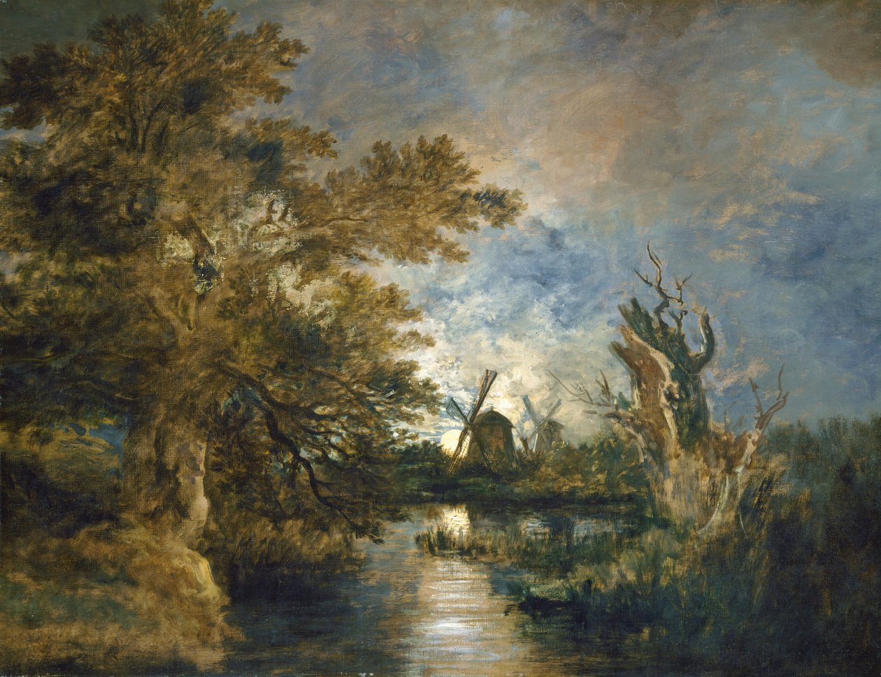 Moonlight on the Yare, c. 18161817. tekijältä John Crome