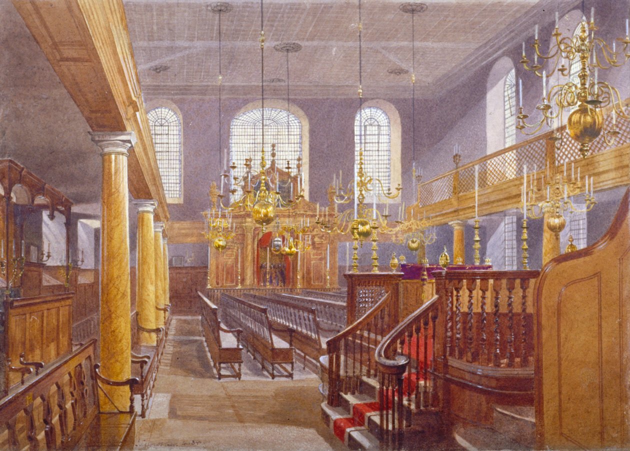Synagoga, Bevis Marks, Lontoo, 1884 tekijältä John Crowther