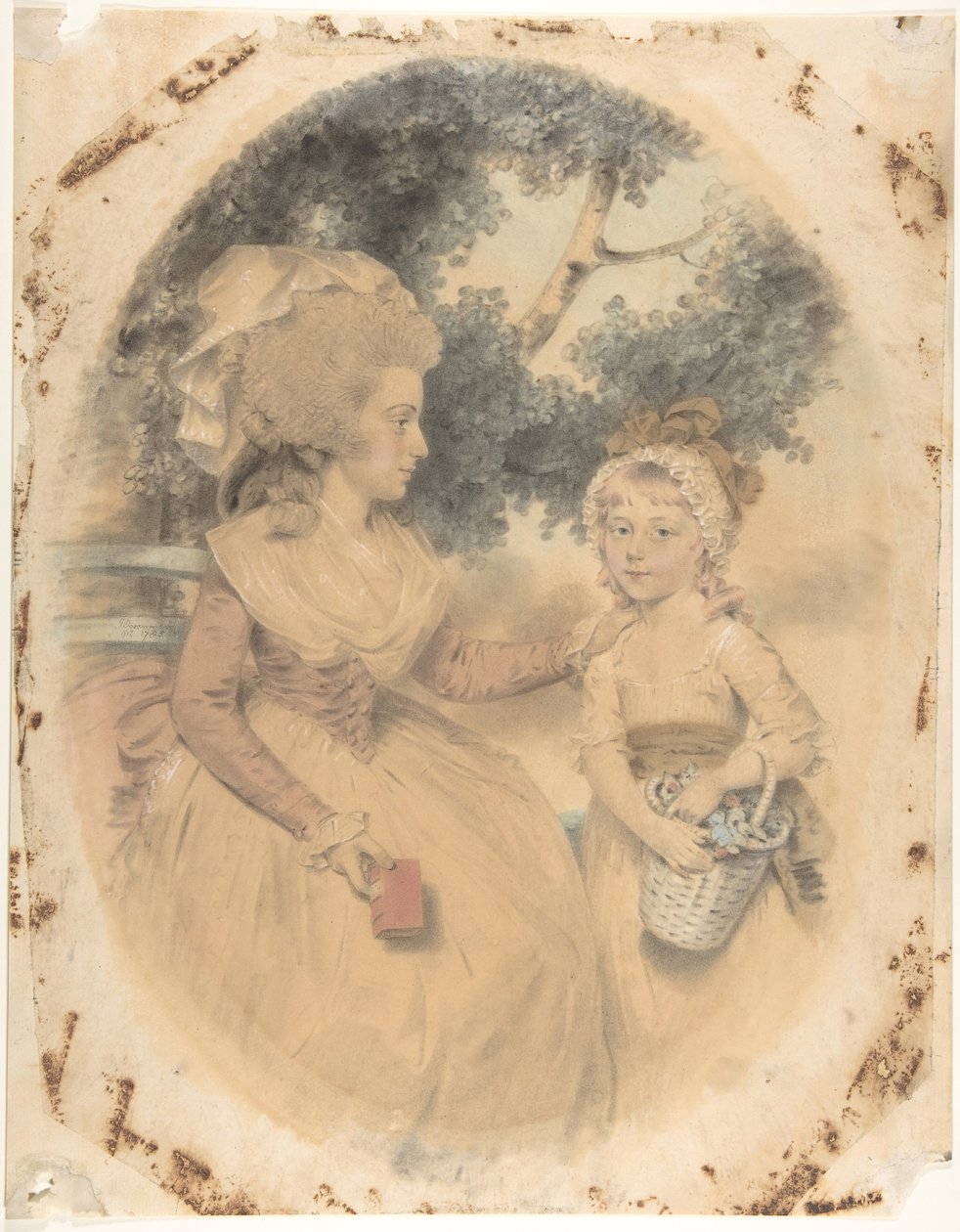 Rouva Morgan ja hänen lapsensa, 1785. tekijältä John Downman