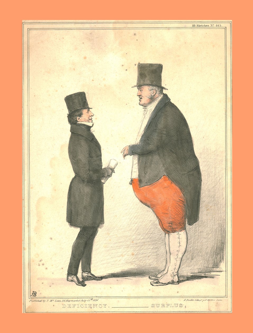 Puute. - Ylijäämä, 1836. tekijältä John Doyle