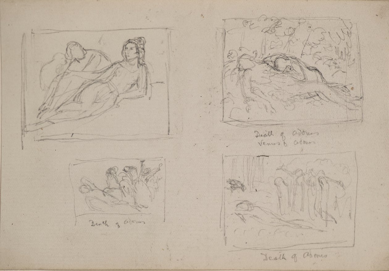 Adonisin kuolema (lyijykynä) tekijältä John Duncan