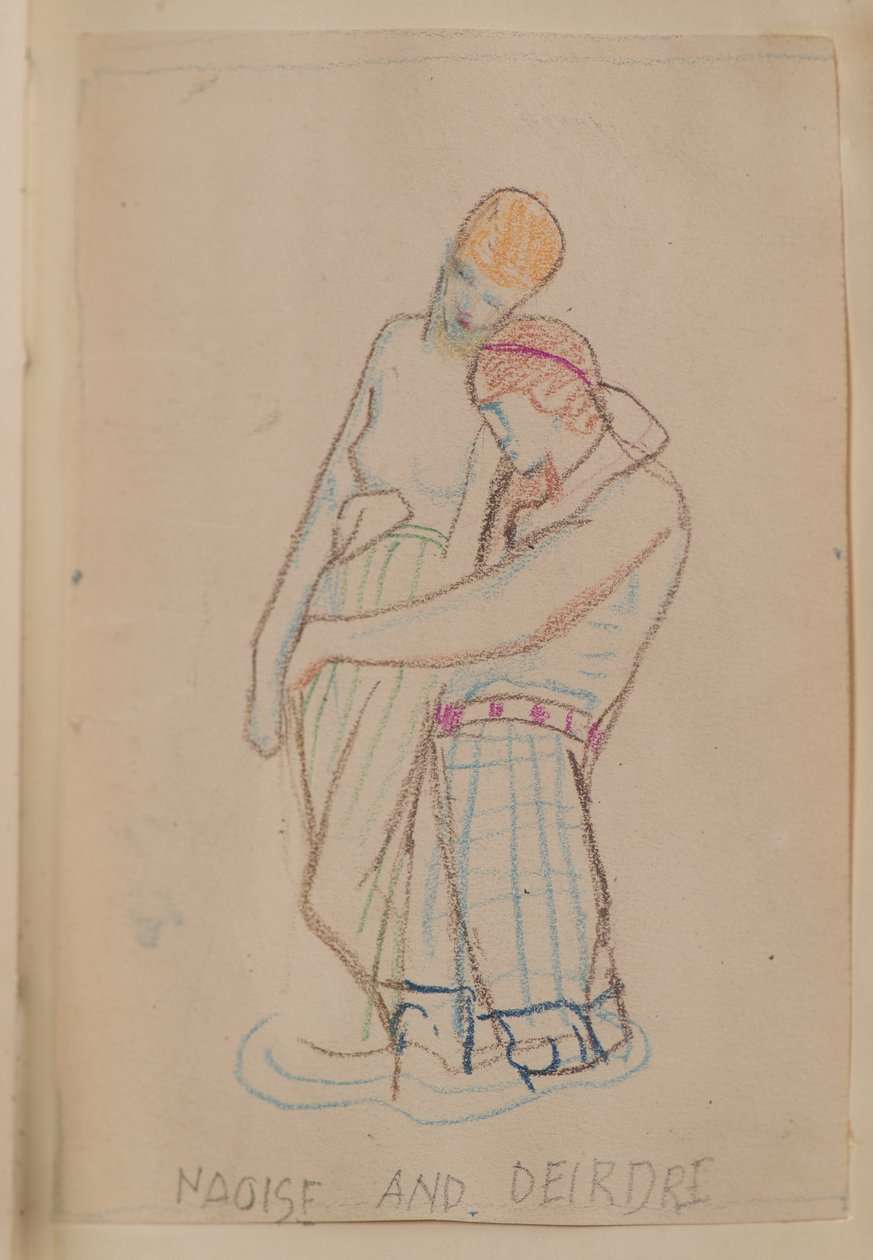 Naoise ja Deirdre (lyijykynä) tekijältä John Duncan