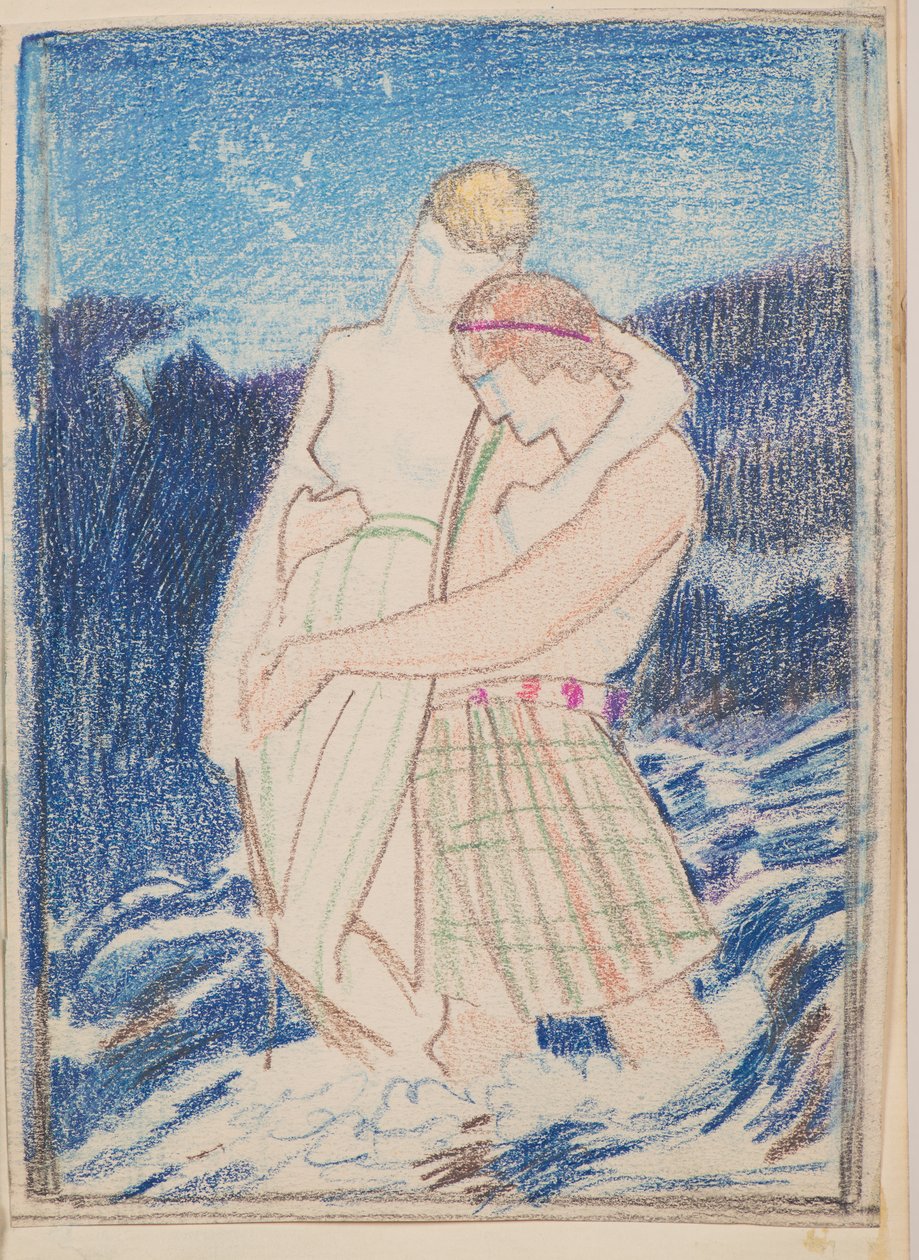 Naoise ja Deirdre (lyijykynä) tekijältä John Duncan