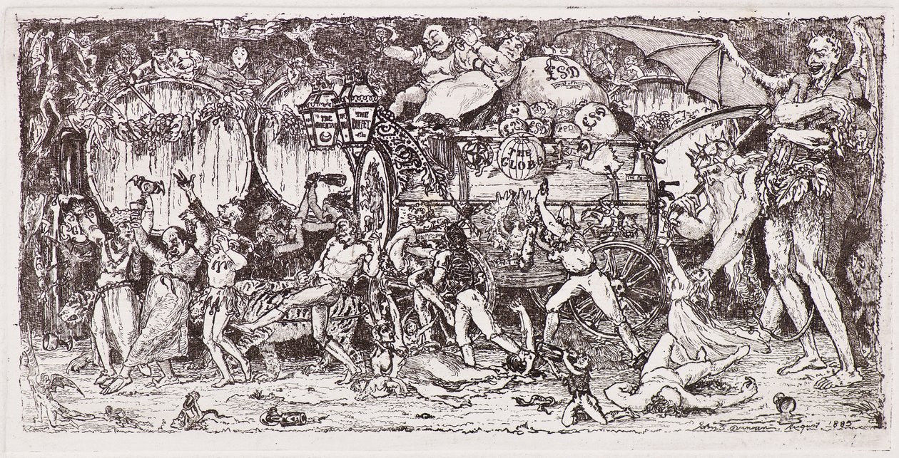 Neljän tiikerin piirtämä viinitynnyri tekijältä John Duncan