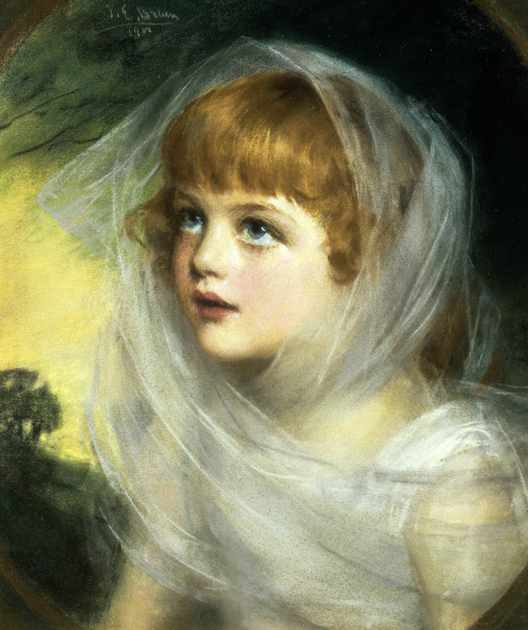 Yksinkertaisuus ja viattomuus, 1900 (pastelli) tekijältä John Ernest Breun