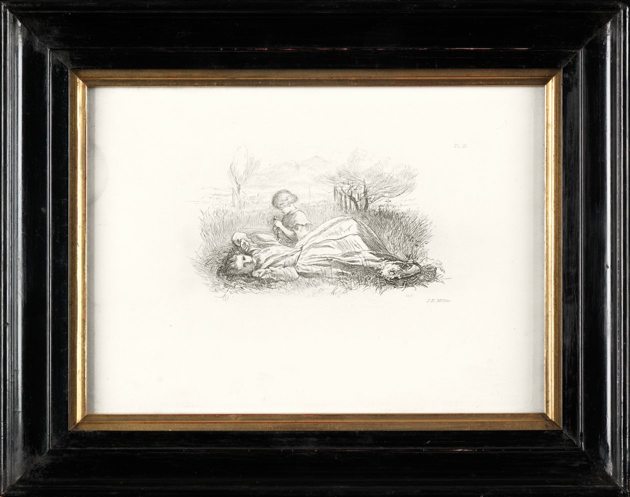 Summer Indolence (etsaus) tekijältä John Everett Millais