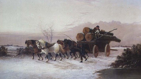 Timber Waggon in the Snow tekijältä John F. Morris