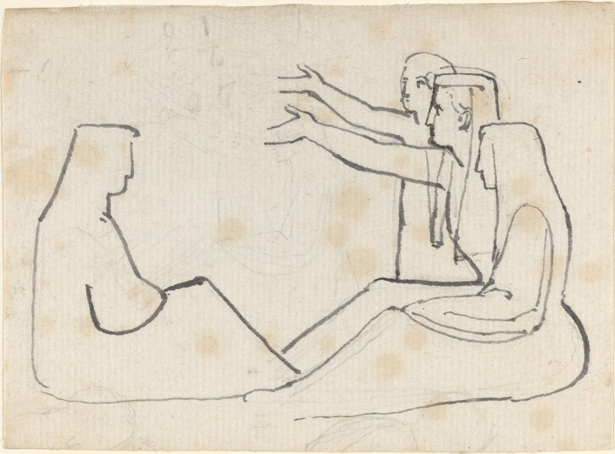 Neljä istuvaa hahmoa tekijältä John Flaxman