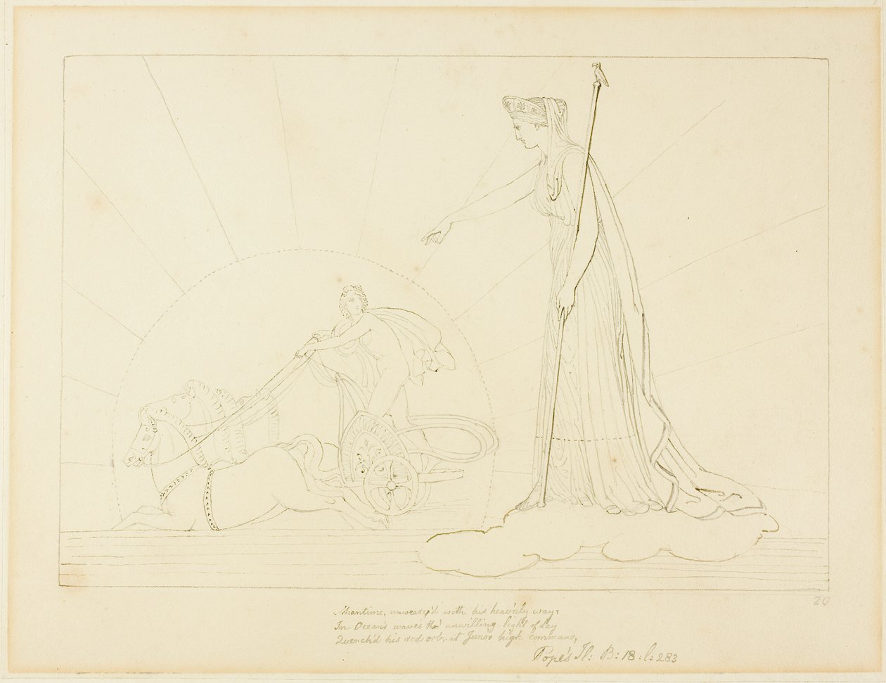 Juno saapuu auringonlaskuun tekijältä John Flaxman