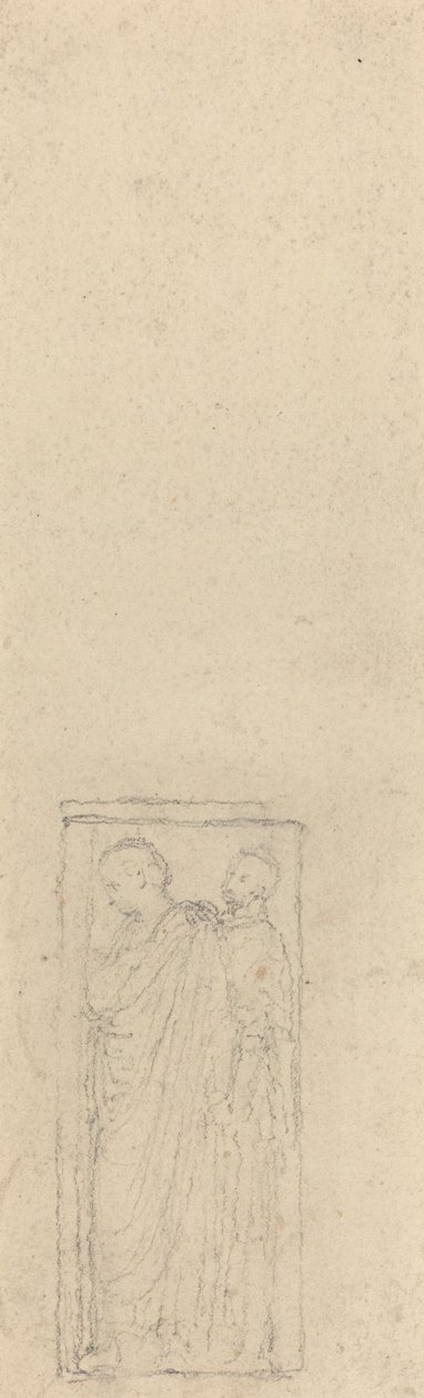 Relief, jossa on kaksi verhottua hahmoa tekijältä John Flaxman