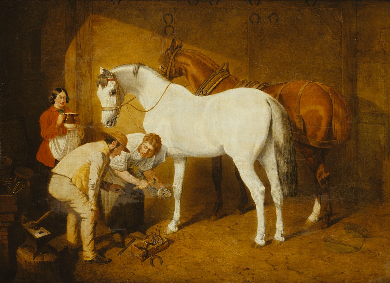 Shoeing the Favourite, 1865 tekijältä John Frederick Herring Senior