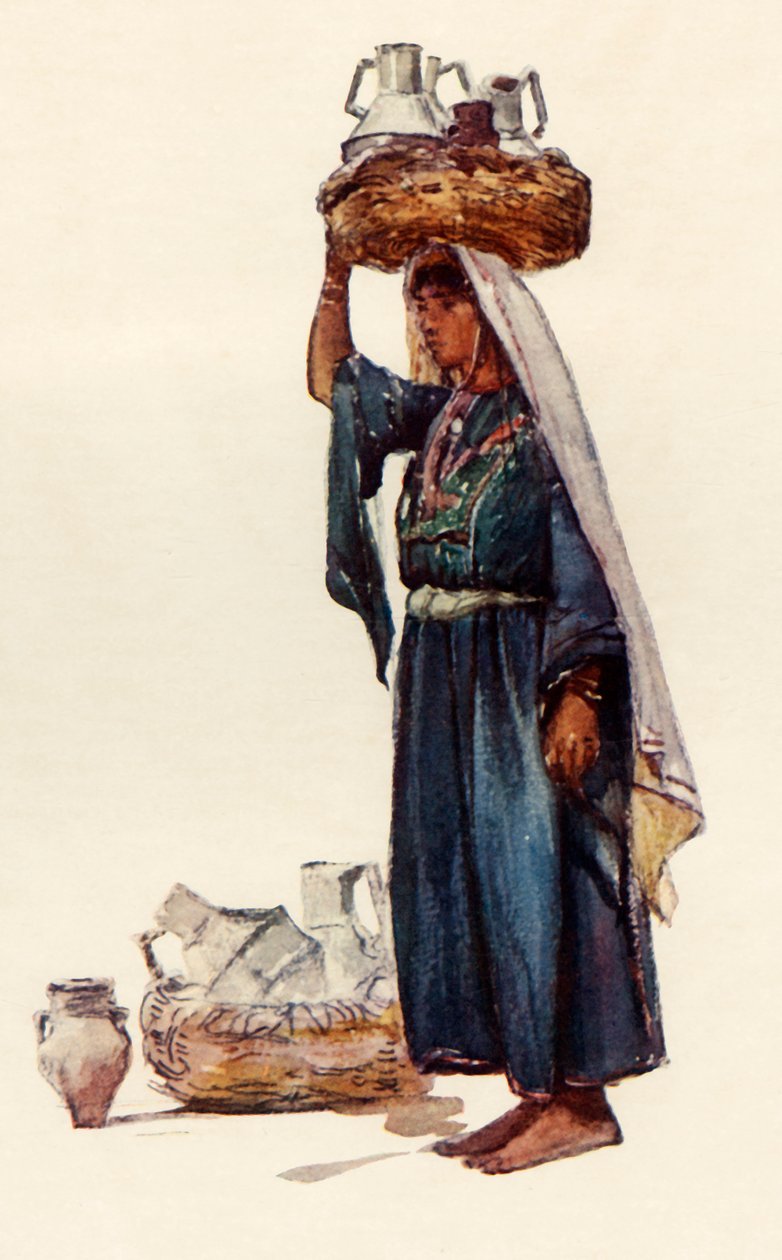 Syyrian talonpoika maitoastioilla, 1902. tekijältä John Fulleylove