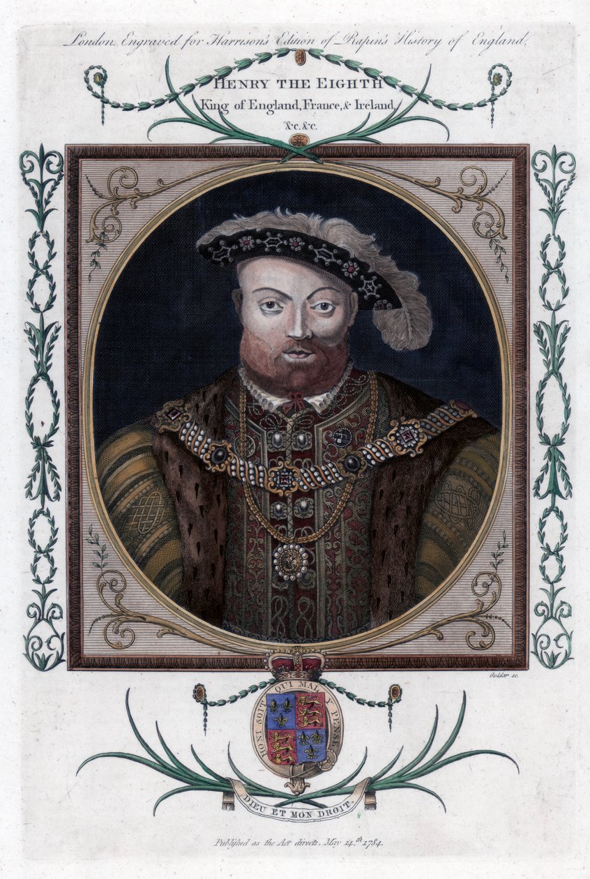 Henrik VIII Englannista, 1784. tekijältä John Goldar