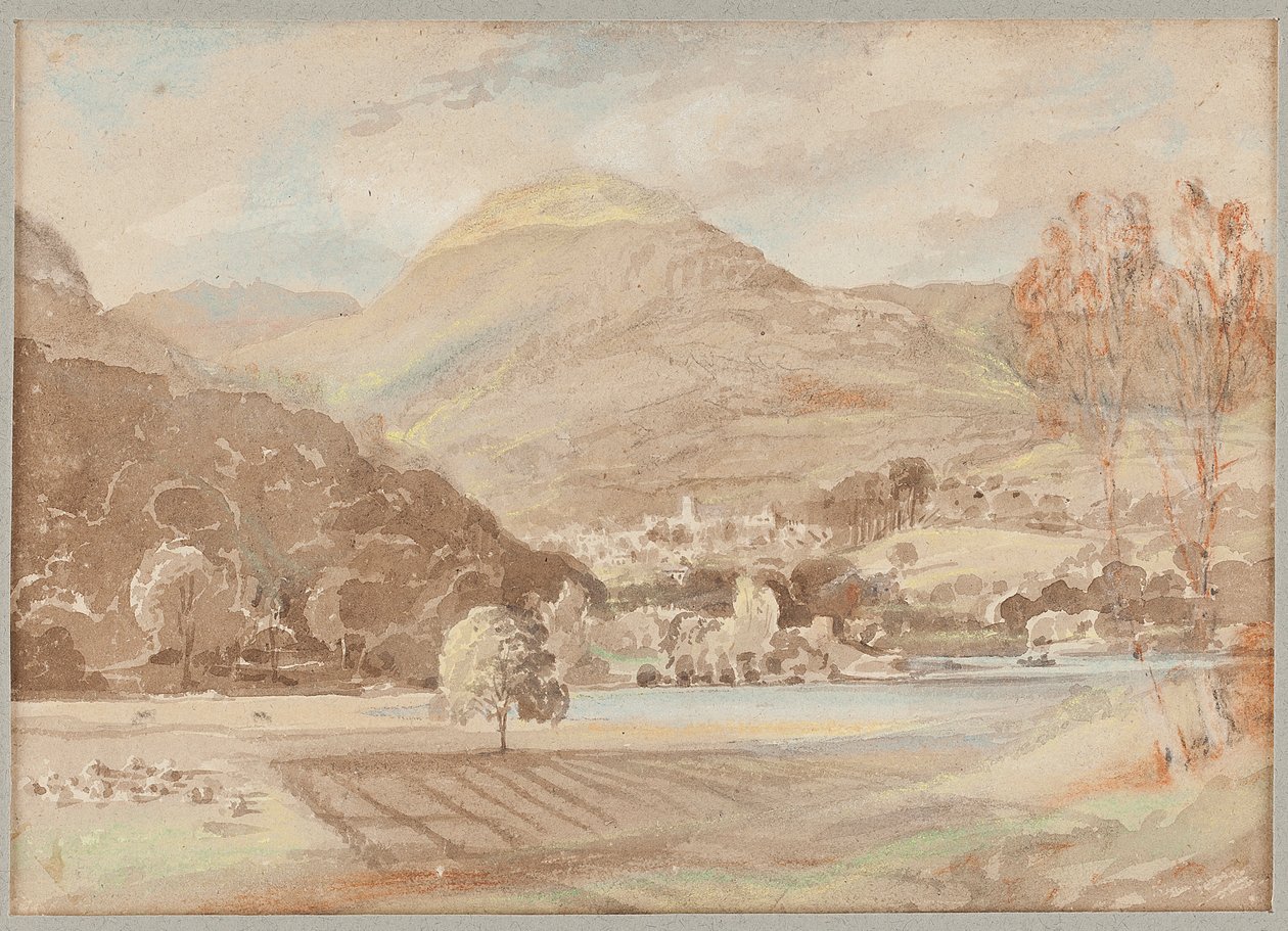 Kentät Brathayn ulkopuolella, 1812 (wc paperilla) tekijältä John Harden