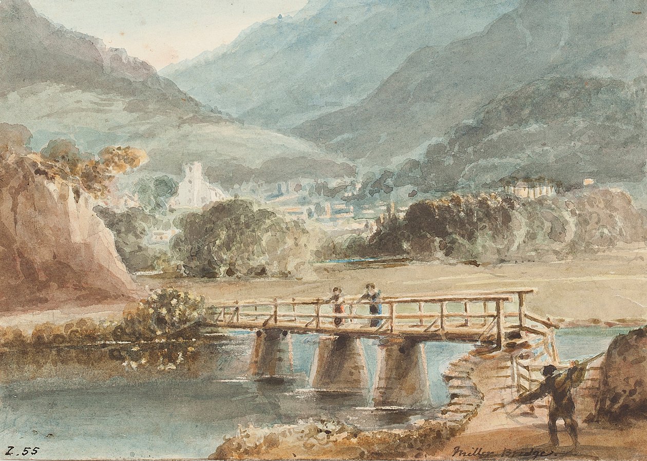 Old Miller Bridge, 1843 (wc paperilla) tekijältä John Harden