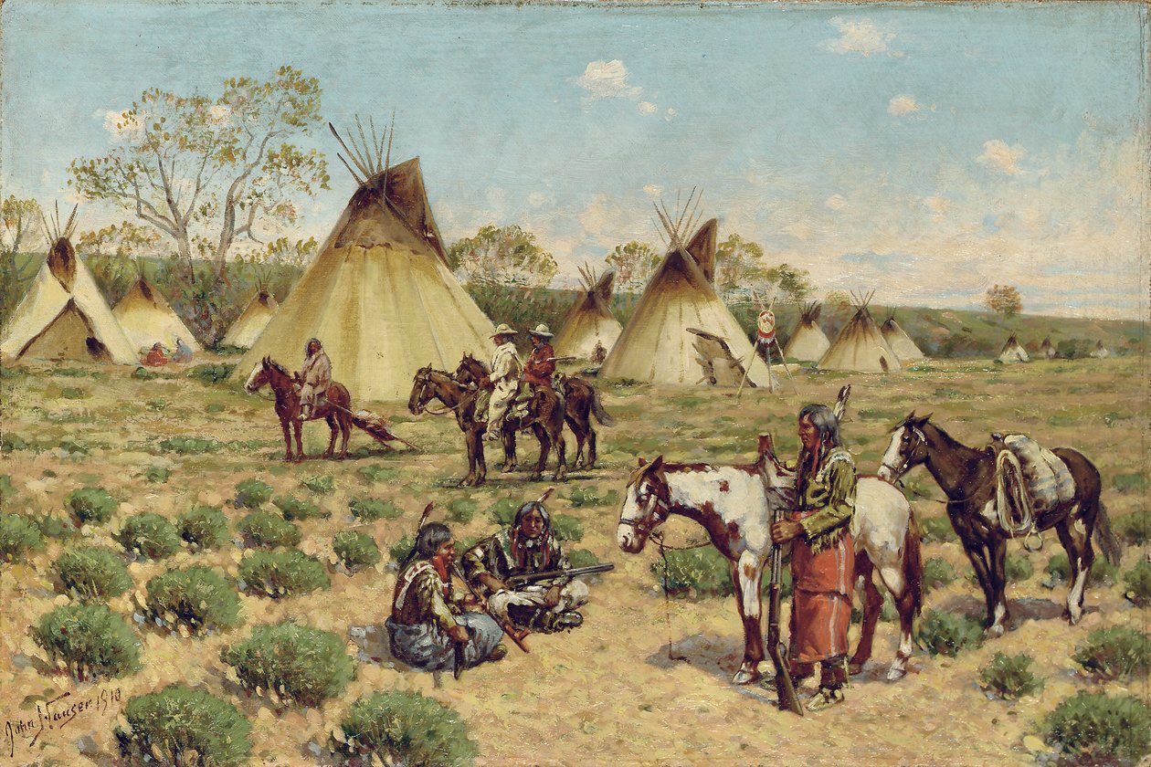 Sioux Campment, Porcupine, 1910 tekijältä John Hauser