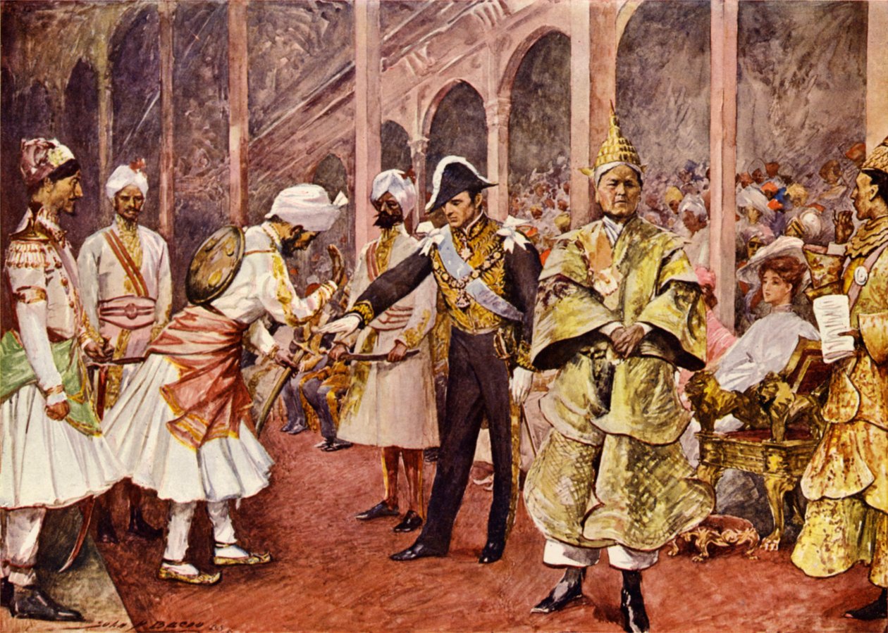 Durbar (väri litho) tekijältä John Henry Frederick (after) Bacon