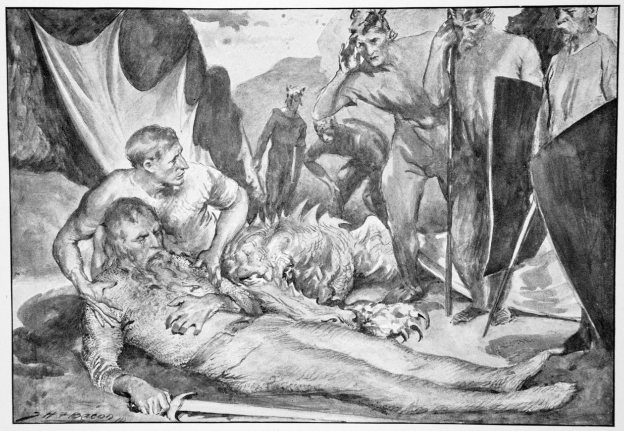 "The Death of Beowulf", 1910. tekijältä John Henry Frederick Bacon