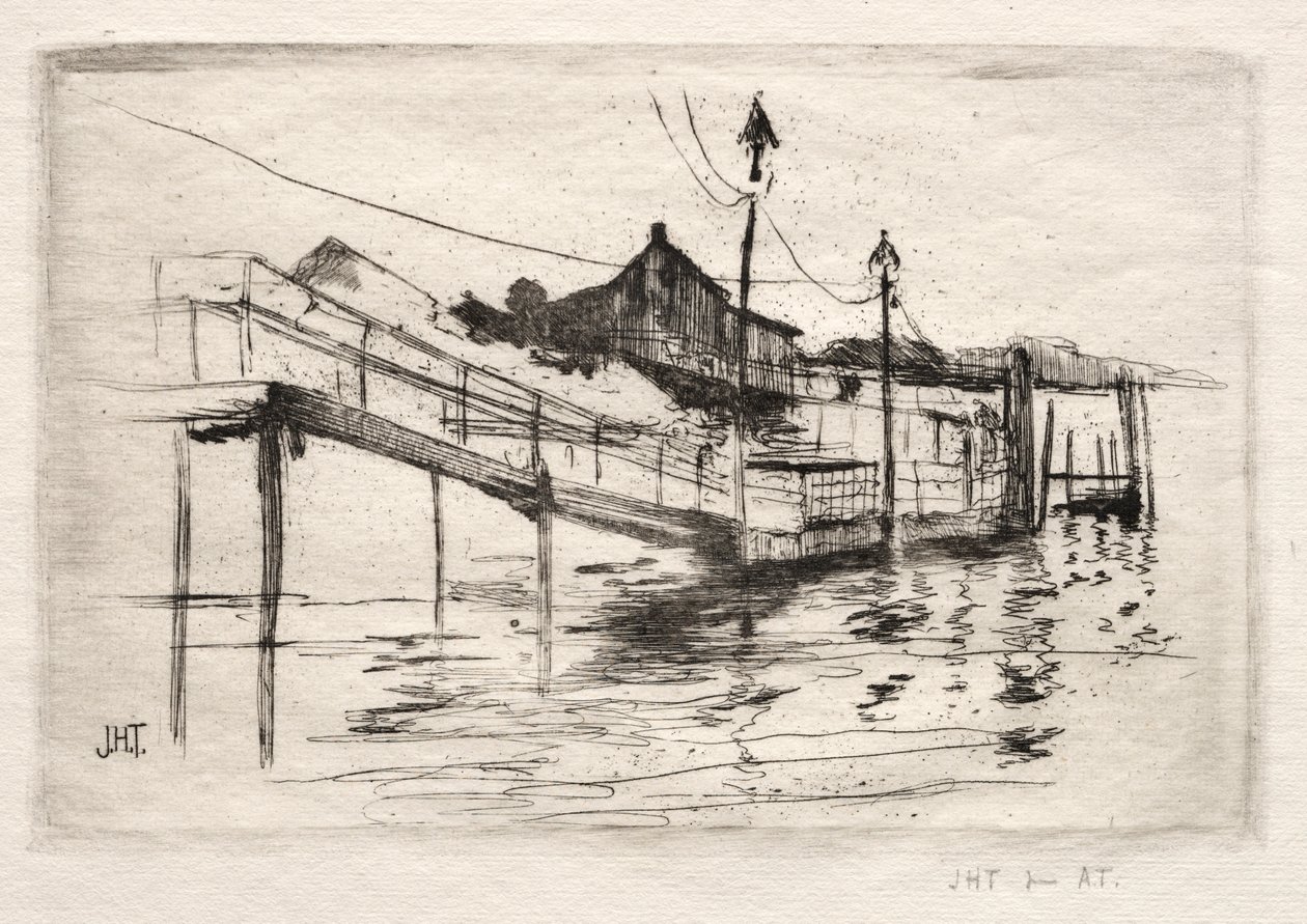 Footbridge, Bridgeport, Connecticut. tekijältä John Henry Twachtman
