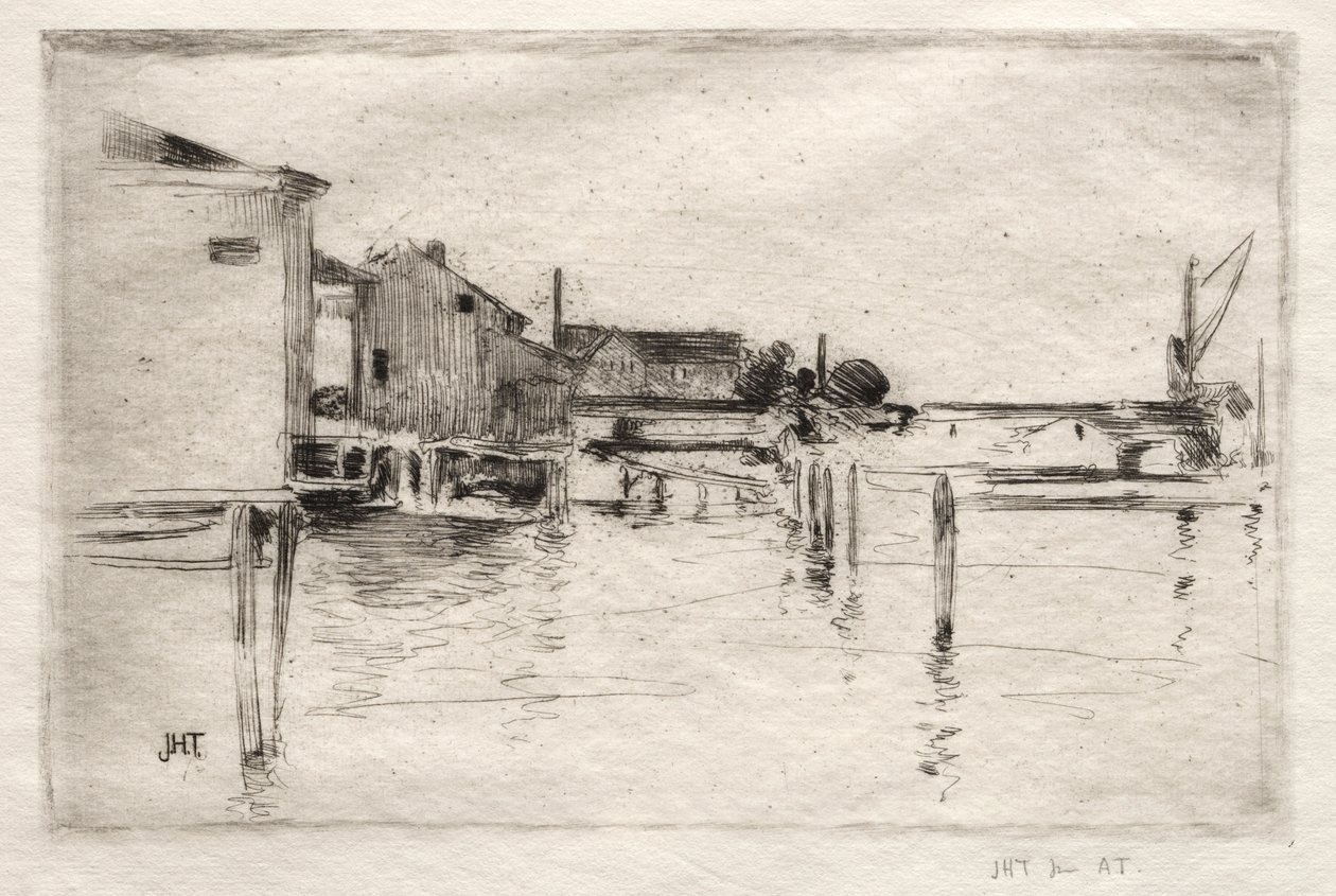 Dock, BridgePort, Connecticut. tekijältä John Henry Twachtman