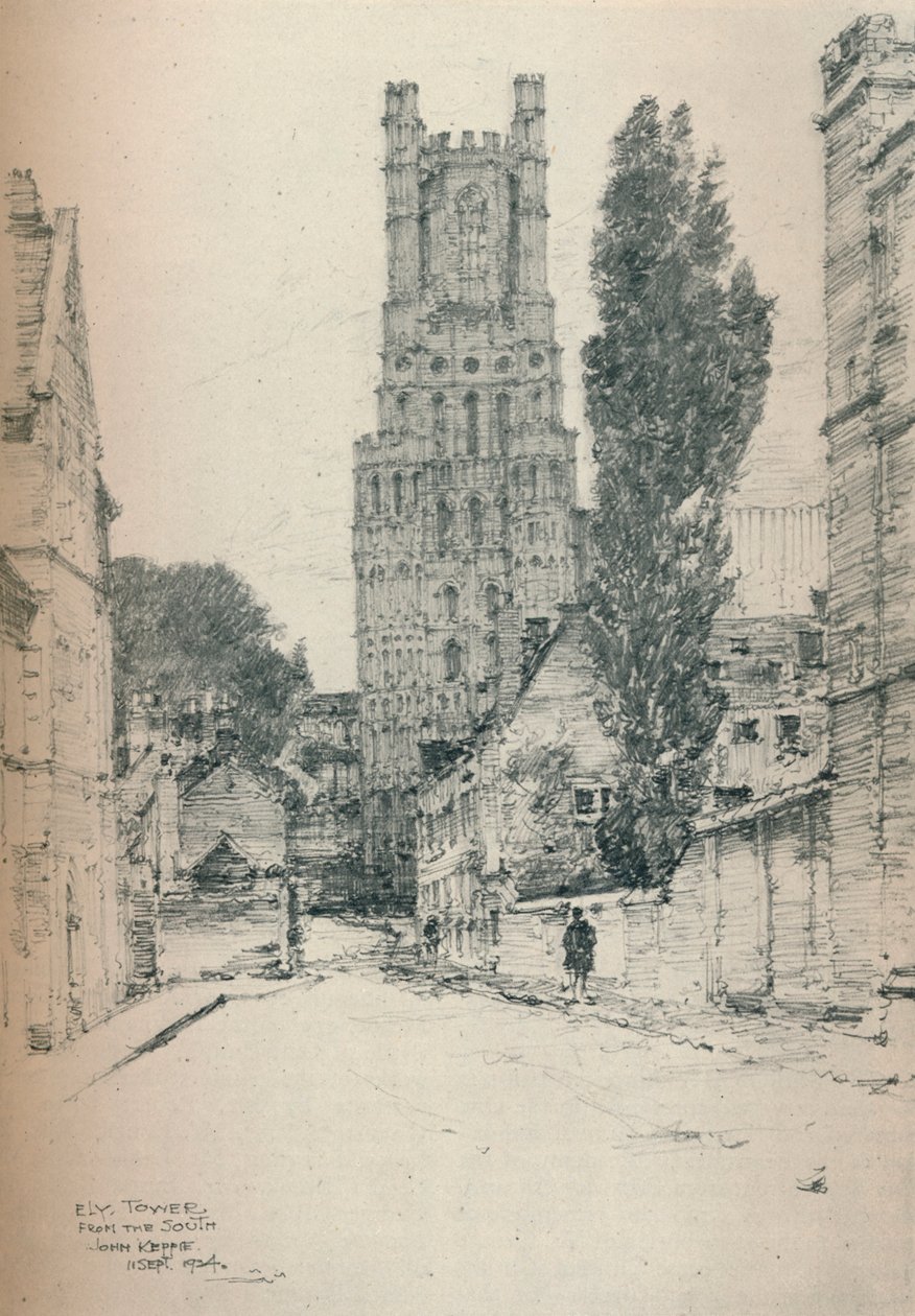 Ely Tower, etelästä, 1924 tekijältä John Keppie