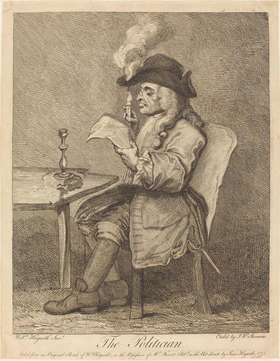 Poliitikko tekijältä John Keyse Sherwin after William Hogarth