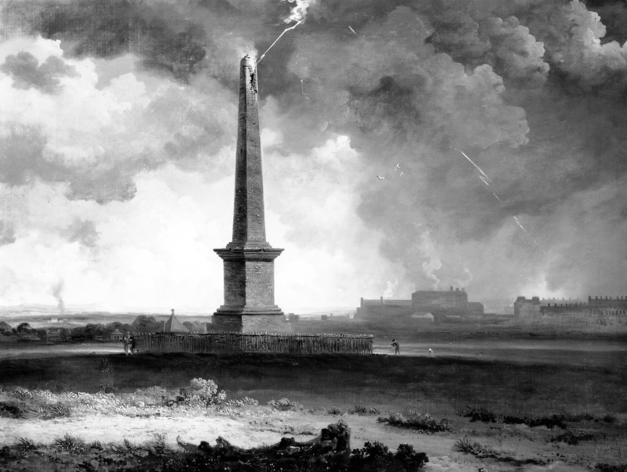 Salaman iskemä Nelsonin muistomerkki, n. 1810 tekijältä John Knox