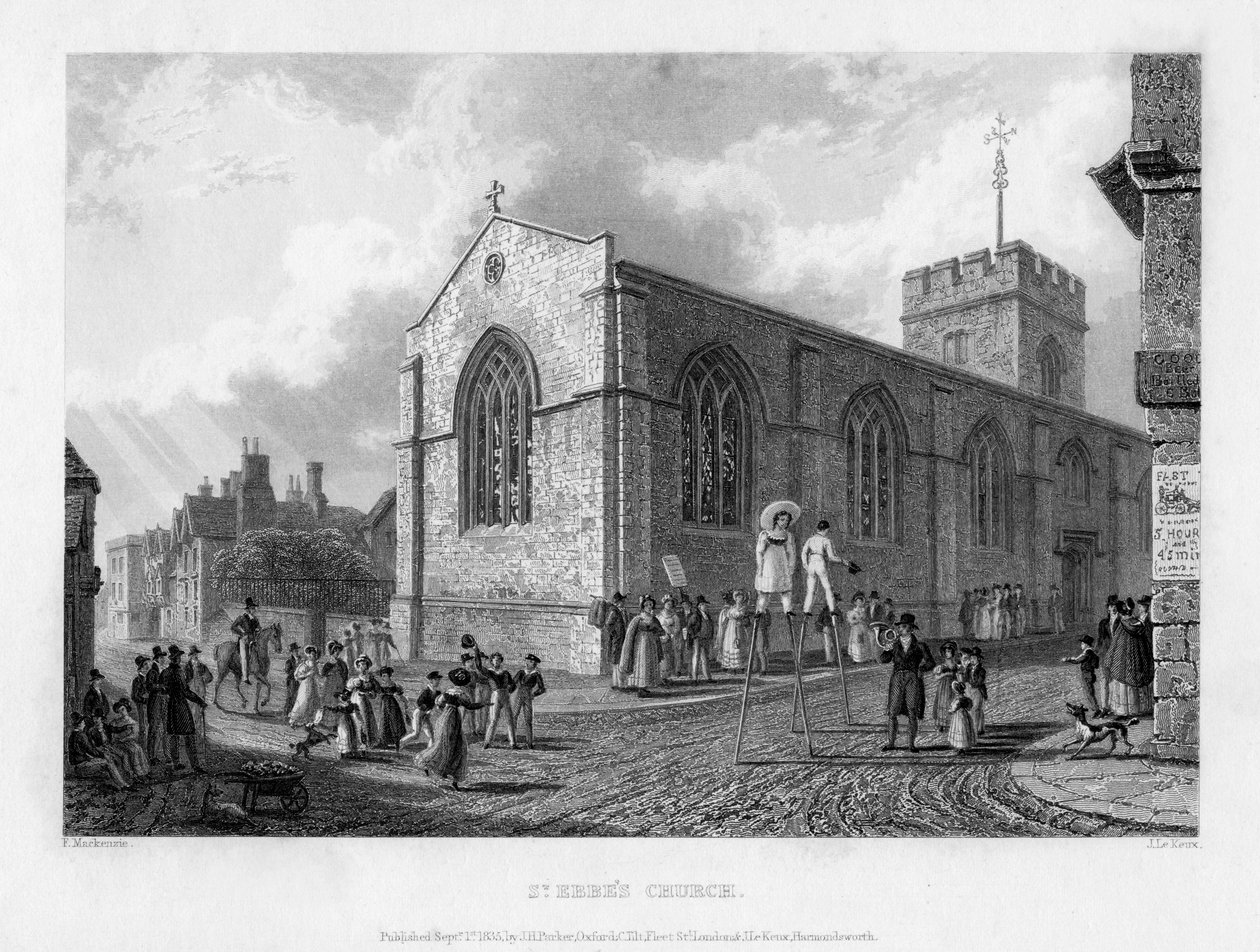 St Ebbesin kirkko, Oxford, 1835. tekijältä John Le Keux