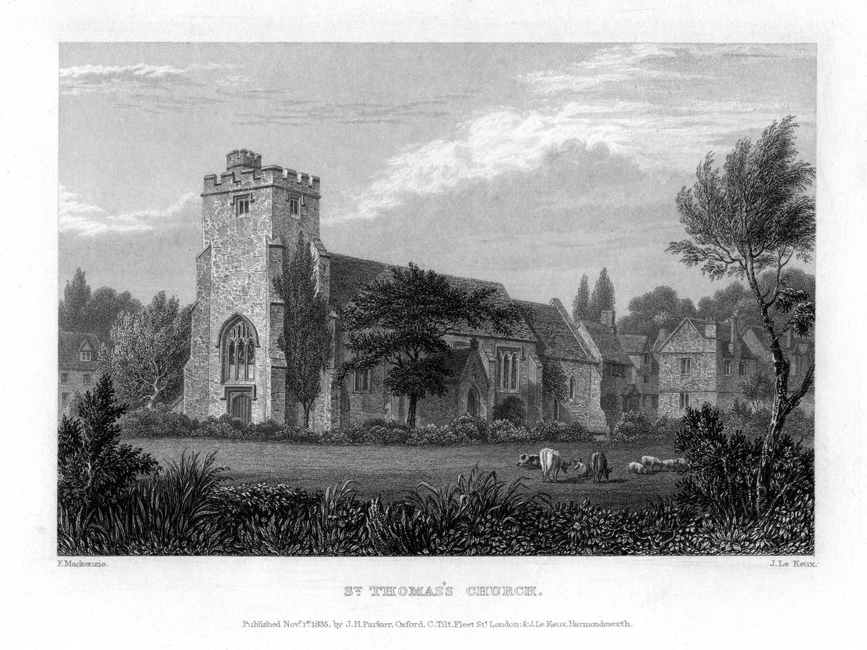St Thomas Church, Oxford, 1835. tekijältä John Le Keux