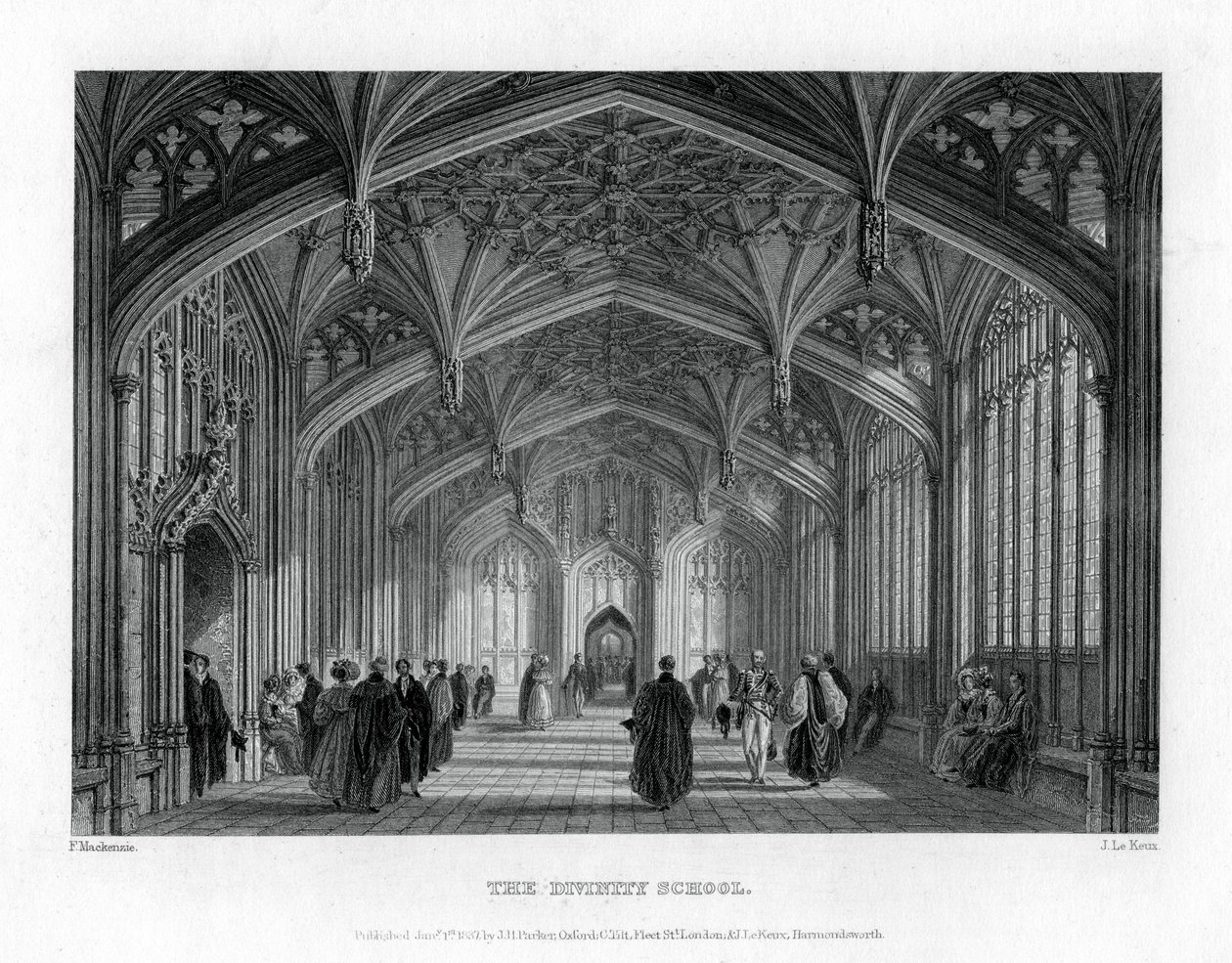 The Divinity School, Oxford, 1837. tekijältä John Le Keux