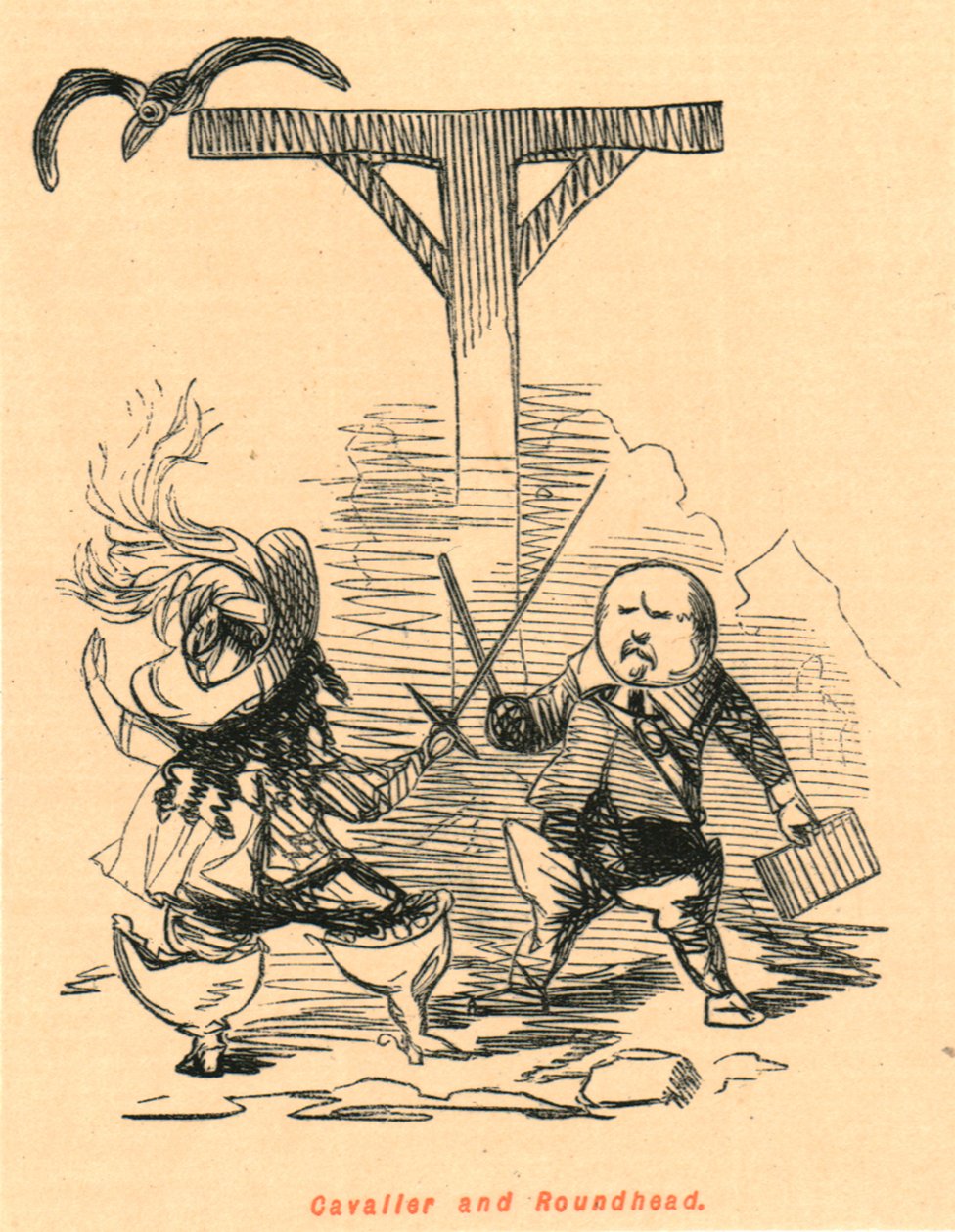 Cavalier ja Roundhead, 1897. tekijältä John Leech