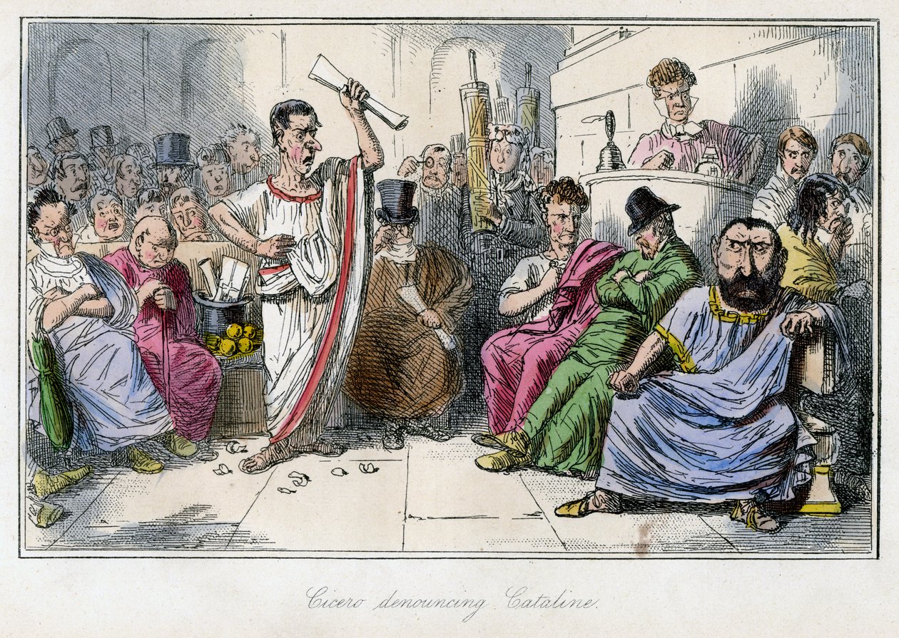 Cicero tuomitsi Catalinen, 1850-luku. tekijältä John Leech
