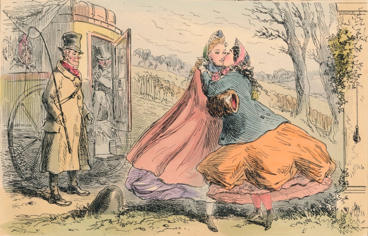 Miss Shannons saapuu Baldon Halliin, 1855. tekijältä John Leech
