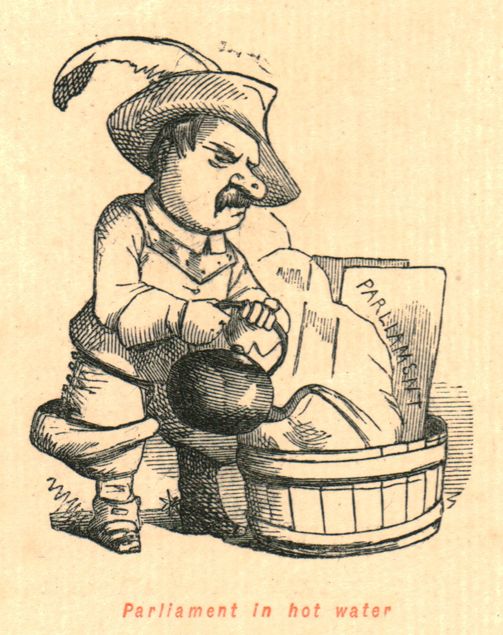 Parlamentti kuumassa vedessä, 1897. tekijältä John Leech