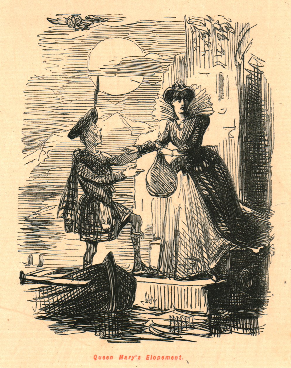 Queen Marys Elopement, 1897. tekijältä John Leech
