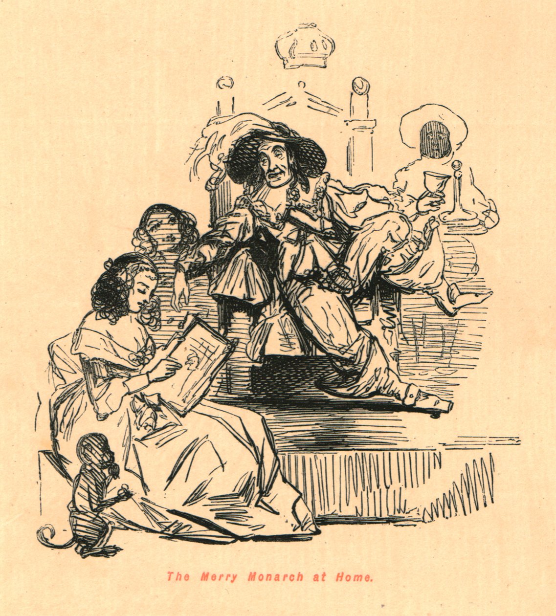 Iloinen monarkki kotona, 1897. tekijältä John Leech