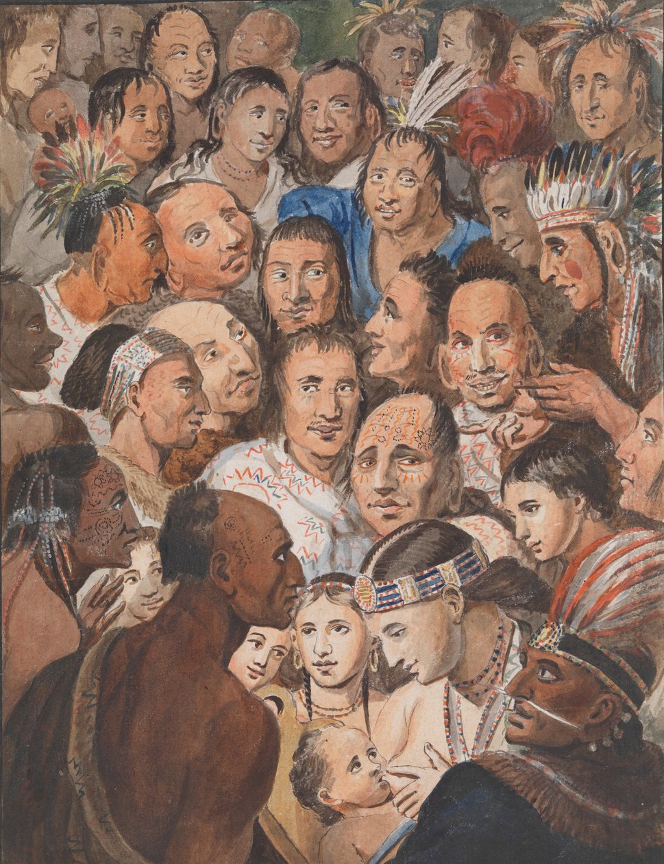 Tableau of Indian Faces, 1811-n. 1813. tekijältä John Lewis Krimmel