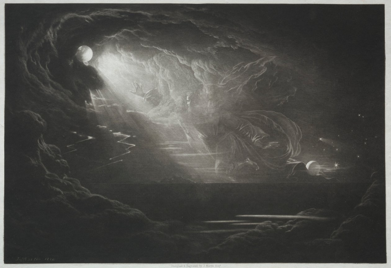 Kadonnut paratiisi: Valon luominen, 1824. tekijältä John Martin