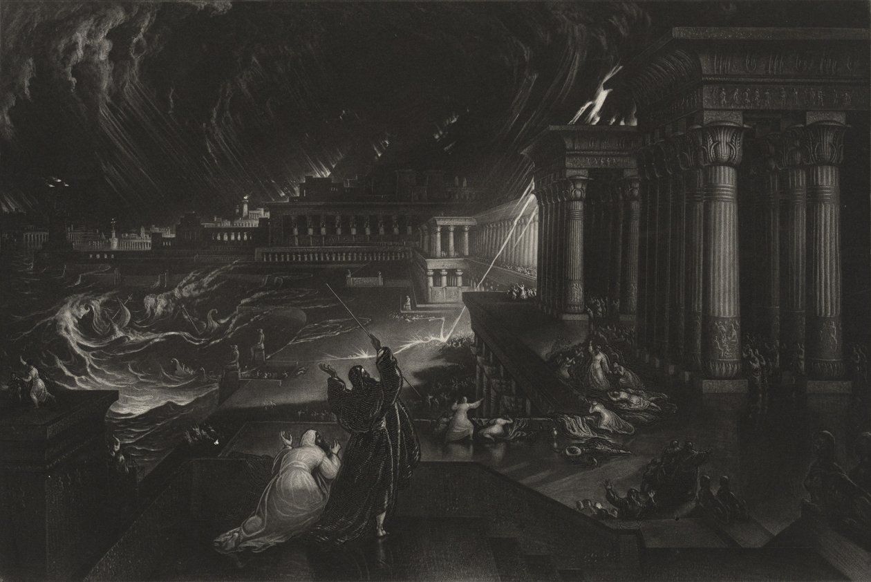Seitsemäs rutto, noin 1824 (mezzotint) tekijältä John Martin