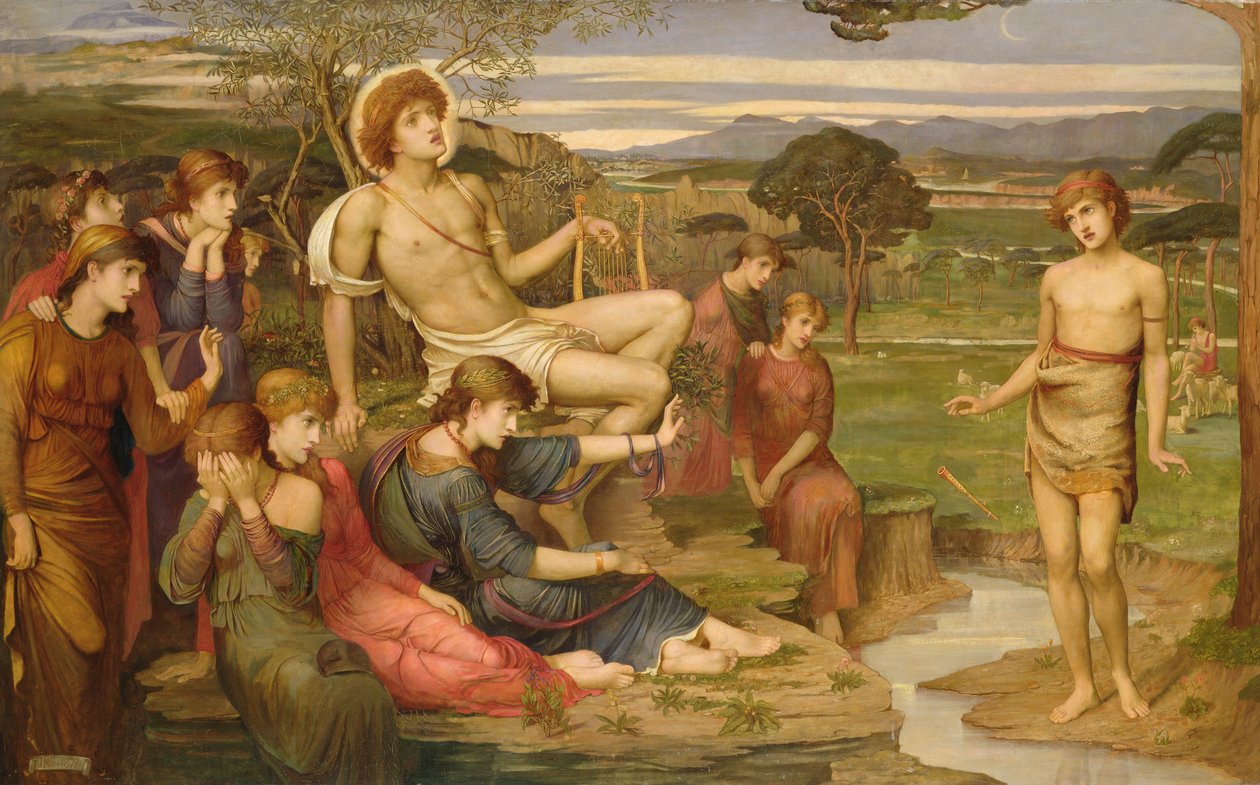 Apollo ja Marsyas tekijältä John Melhuish Strudwick